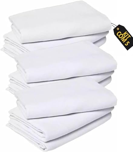 Kit de Panos de Chão Extra Grande Grosso saco 50x80cm (Branco) Premium - (5 unidades)