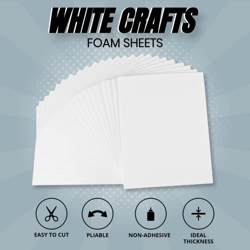 24 Ct Sheets White EVA Cosplay Foam in 9” x 12’’ Sheets; High Density Thick Foam 85 kg/m³, 2mm (1/12”); Great for Costumes, Props, Armor, Masks, Arts and Crafts Projects - Image 2
