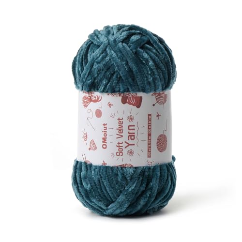 Image of 100g Fluffy Velvet Chenille Yarn for Crocheting and Knitting, 80m (87.5yd) Baby Yarn for Crocheting Soft, Crochet Chunky Yarns Amigurumi Yarns (Sapphire Blue)