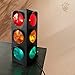 Kicko Traffic Light Prop, 12.25 inch - Simulates Traffic Stop Light - Novelty Traffic Light Lamp - Plug-in Blinking Bedside Lamp - Race Decorations Traffic Signs - Red Light Green Light Game for Kids