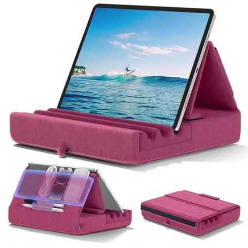 Uchwyt na Poduszkę na Tablet KDD, Składany Stojak na iPad na Kolanach Łóżku Biurku, Miękka Stacja Dokująca z Kieszenią i Uchwytem na Rysik do iPad Pro 12.9 10.5 9.7 Air Mini 6 5 4 Galaxy Tab E-Reader