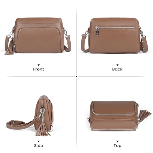 Image of befen Genuine Leather Crossbody Purses for Women Small Crossbody Bags Purse with Built in RFID Blocking Wallet