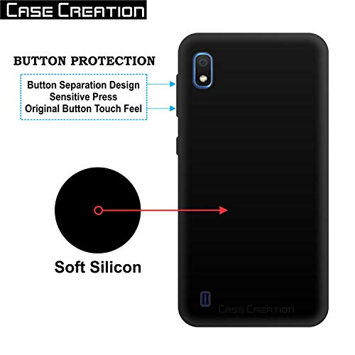 Image of Case Creation for Samsung Galaxy A10 2019 Back case, Samsung Galaxy A10 Slim Flexible Smart Look case with 360 Camera All Angle Protection (Pure Black)