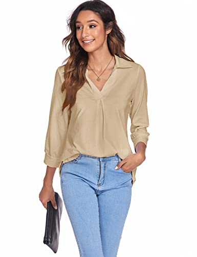 Image of Newchoice Womens 3 /4 Sleeve Shirts Business Casual Tops