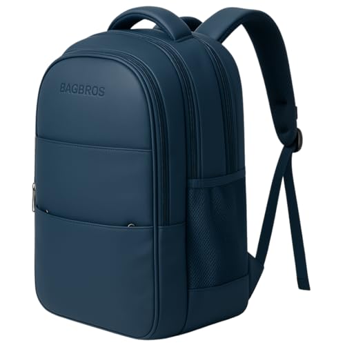 Image of Bagbros 30L Faux Leather Laptop Backpack for Men & Women - Premium Waterproof Anti-Theft Travel Bag with Multi-Pocket Organizer | Work, Gym, Office, College, School Use