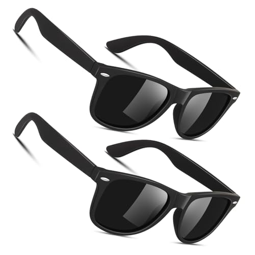 Image of Sunier Polarized Sunglasses for Men and Women, Retro Square Matte Finish UV400 Protection Shades for Driving, Fishing