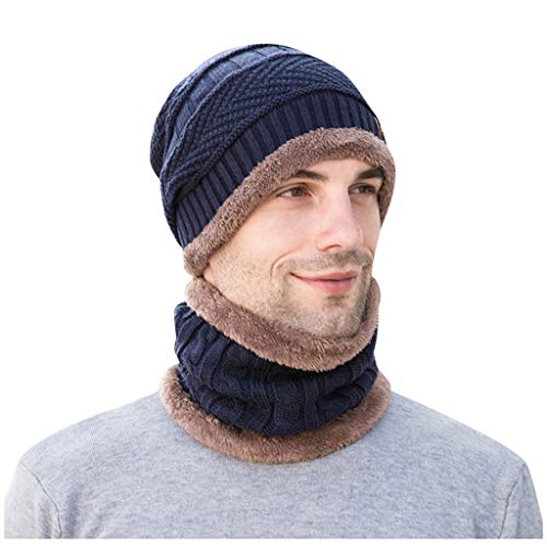 Toucas e chapéus tricotados de inverno para homens gorro gorro cachecol conjunto masculino gorro de