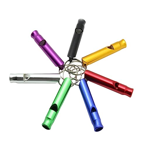 Abaodam 6Piezas Silbatos De Aluminio para Cadena para Camping Senderismo y Color Aleatorio