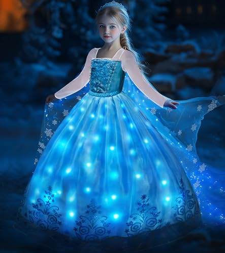 Princess Dresses for Girls Light Up Princess Costume for Christmas Halloween Toddler Princess Dress Up Clothes2
