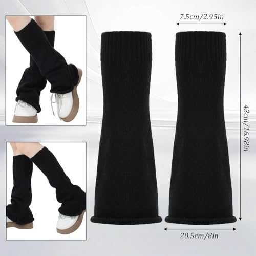 Leg Warmers for Girls Women, Y2K Goth Harajuku Style Leg Warmers, Flared Knit Boot Socks, Japanese Lolita Accessories3
