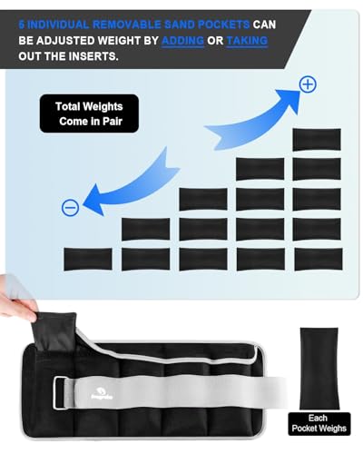 Image of Fragraim Adjustable Ankle Weights 1-3 /4 /5 /6 /8 /10 /12 /15 /20 LBS Pair with Removable Weight for Jogging, Gymnastics, Aerobics, Physical Therapy