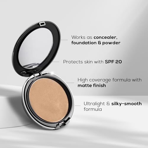 RENEE Pro HD 3-IN-1 Compact - Crème, Works as Compact Powder, Concealer & Foundation, SPF 20, Matte Finish, High Coverage, Ultralight & Silky Smooth Finish - Enriched with... - Image 4