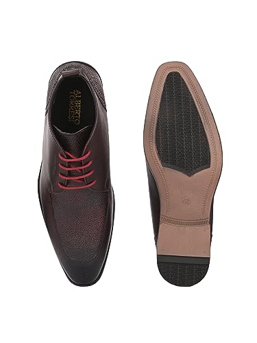 Image of ALBERTO TORRESI Classic Leather Black Chukka Boots, Formal Lace-up Closure for Men, Stylish and Comfortable Dress Shoes for Business & Events