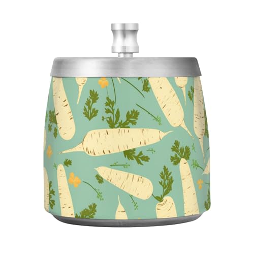 Chic vit rädisor cigarett askfat med lock för hem uteplats restaurang bärbart halkfritt bord cigarett askfat för män kvinnor