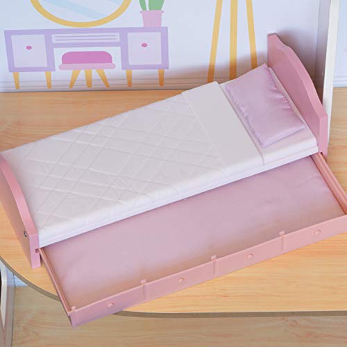 KidKraft 10237 Elise Puppenhaus aus Holz mit Möbeln und Zubehör für 30 cm große Puppen, Mehrfarbig – Bild 5
