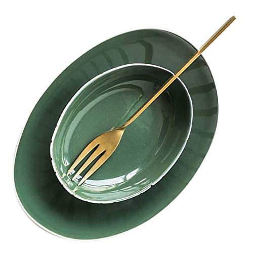 IhLuX Müslischalen, Suppenschüsseln, Keramikschalen, Japanisches Geschirr, Heim-Keramikteller, ovaler kreativer Teller, Schüssel, Suppenschüssel (Größe: 14 cm) IhLuX Müslischalen, Suppenschüsseln, Keramikschalen, Japanisches Geschirr, Heim-Keramikteller, ovaler kreativer Teller, Schüssel, Suppenschüssel (Größe: 14 cm)