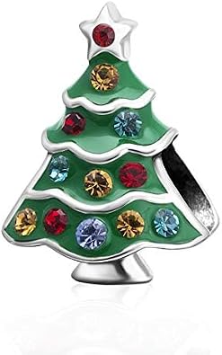 Christmas Stocking,Reindeer Charms 925 Sterling Silver Christmas Tree,Santa Claus Bead Charms for Pandora Bracelets,Gifts for Women