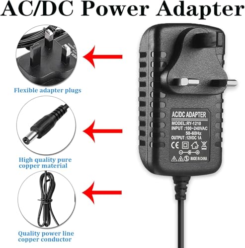 12V 1A Power Supply Adapter, AC to DC Power Supply Adapter Converter, 100-240V AC/DC Converter Adapter Driver Transformer, For Case Fan, IP/CCTV Security Camera, Keyboard, Wireless Wifi Router Ect - Image 5