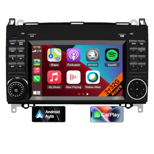 Radio Stereo GPS Android 13 per Mercedes Benz W169 B200 W245 W639 Vito Viano W906 Sprinter Touchscreen da 7 pollici 2 Din Supporto Wireless Auto+Bluetooth 4core 2GB+32GB