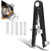 10 Pcs Watch Spring Plier Tool Kit Watch Band Bar Tweezers Tool Pliers with Tips Pin for Watch Disassembling & Replacing Black
