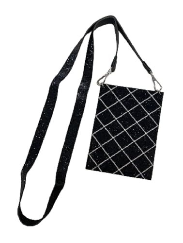 Jacqueline Kent JKBG118.BKSI Little Black Dress Cellphone Crossbody Purse 7 Inches x 4.75 Inches Black Silver