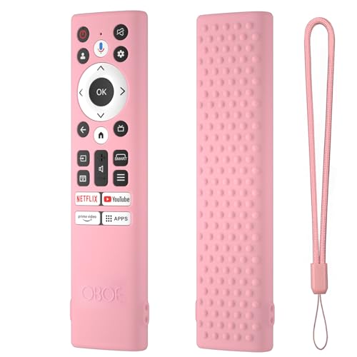 Image of Oboe Silicone TV Remote Cover Compatible with Acer Tv Remote Advanced I Series /V Series /H PRO Series Tv Remote Protective Case with Remote Loop (B-Pink) [Remote NOT Included]