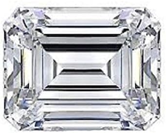 RINGJEWEL 3.14 ct VVS1 Emerald-Shape Loose Moissanite Use 4 Pendant/Ring White H-I Color