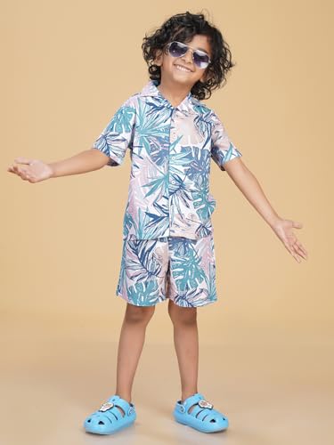 Image of Ninos Dreams Boys Cotton Rayon Coord Set with shorts /Holiday Shirt & Shorts