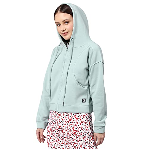 Image of Campus Sutra Women's Cotton High Neck Sweatshirt