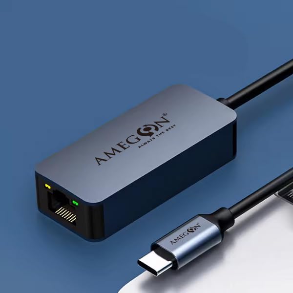 Image of Amua32 USB C-LAN 2.5G Port, Speed: 10M /100M / 1000M / 2500Mbps, for Projector, Monitor, TV, USB C Phone, Laptop, Black