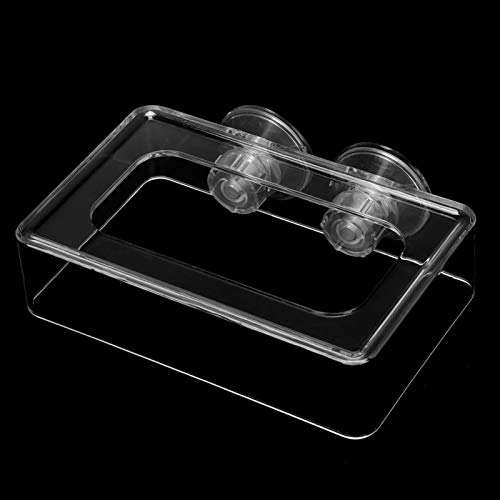 Fish Feeding Ring, Clear Acrylic Aquarium Shrimp Feeder Dish for Fish Aquarium with Suction Cups for Betta Goldfish Guppy(L)
