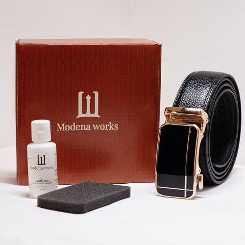 Image of Men's Vegan Leather Belt | FREE Vegan Leather Revival Kit | Cross Gold (Brown)