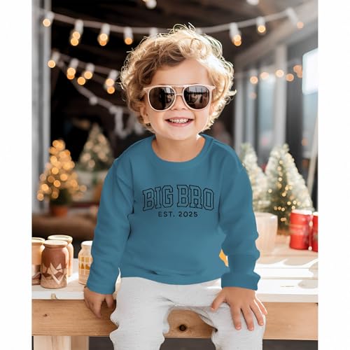 Big Brother Sweatshirt Toddler Baby Boy Embroidery Big Bro Est. 2025 Pullover Crewneck Clothes Announcement Fall Top2