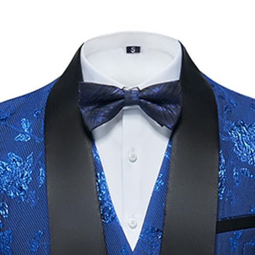 Men's 3 Pieces Sequin Casual Dance Suit Jacket One Button Single Breasted Pants Set Prom Blazer Wedding Coat2