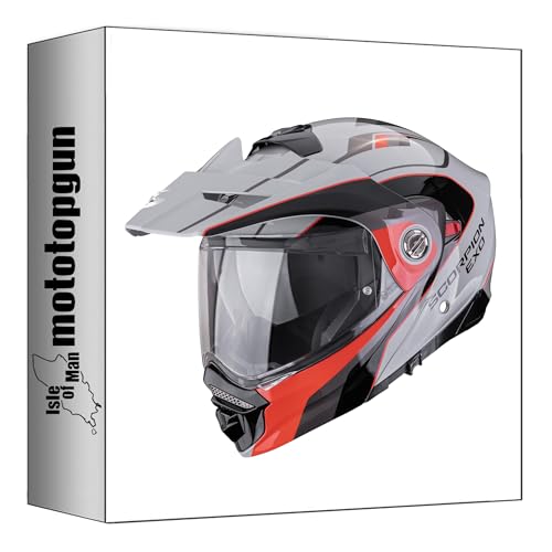 Scorpion Casque intégral moto ADX-2 Kamps Gris Rouge L taille 89-523-318-05 mototopgun