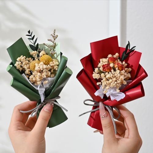 Mini ramo de flores secas hechas a mano x6 piezas miniatura 3