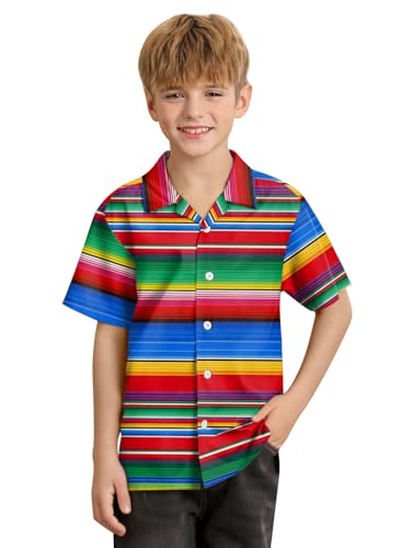 Image of BesserBay Unisex Kids 4th of July Shirt Girls Boys Patriotic Button Down Shirt American Flag Top 4-14 Years