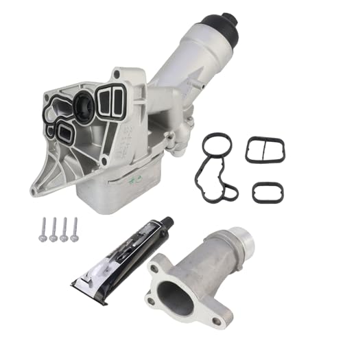 Bomunik 11428596283 Aluminum Engine Oil Cooler Filter Housing Assembly for BMW X4 1 2 3 4 6 7 Series 118i 225i 330i 420i 630i 730Li xDrive25i xDrive30i Replace# 11118511205 11428576429 11428586673