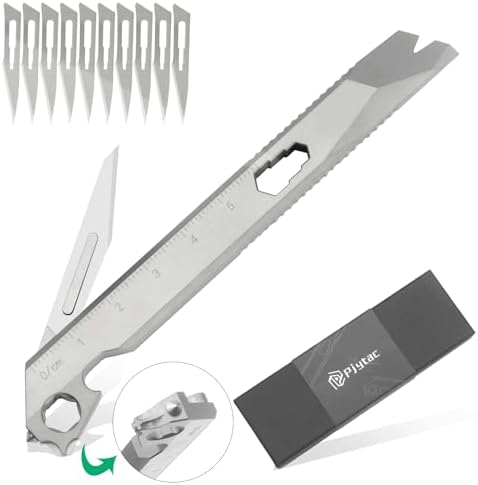 PJYTAC Titanium Pry Bar Multi-Tool - 10-in-1 Pocket Tool With Screwdriver, Bottle Opener, Hex Wrench & More For EDC & Outdoor Use - View #10
