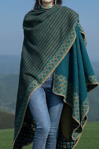 LAI MENG FIVE CATS Women's Fall Winter Shawl Wrap Poncho Cape Coat Sweater Cardigan Open Front2