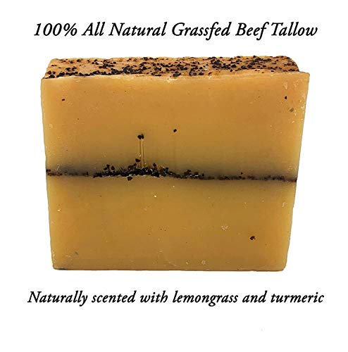 Hunter Cattle Co. Est'd 2004 Hc Meadow Bloom Tallow Bar Soap - Coffee & Turmeric Single Pack - Made With All Natural 100% Grass Fed Tallow Handmade Soap Bar - Great For Face Or Body Soap #TOP3