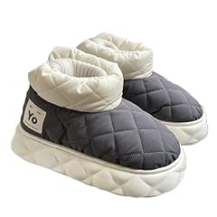 Gray Down Slippers Full Closed Back
