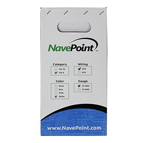 NavePoint Cat6 Riser (CMR) cable Ethernet 1000ft blanco miniatura 2