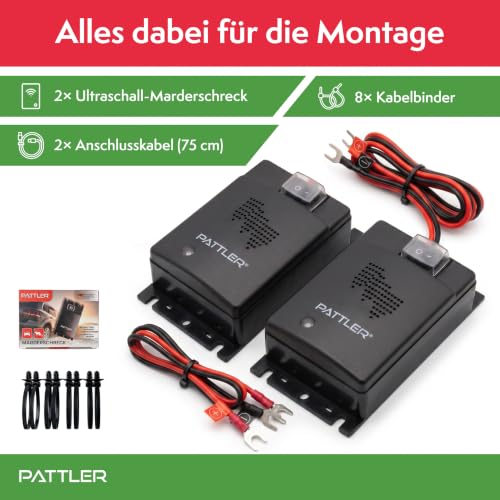 PATTLER® Marderschreck Auto - Marderabwehr Mader Abwehr für 12V Autobatterie - Maderschrecker Auto mit Ultraschall Sofortiger &… – Ansicht 6