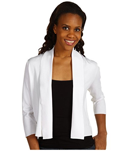 Calvin Klein Women s Shrug Sweater, White,X-Large