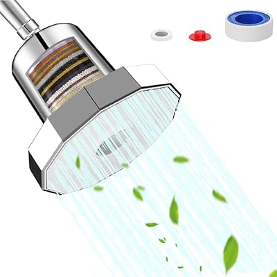 Filtered Shower Head for Hard Water, High Pressure Shower Head with 20 Stage Hard Water Shower Filter Cartridge, Water Softener Shower Head Filter with High Output, Easy Installation, Chrome