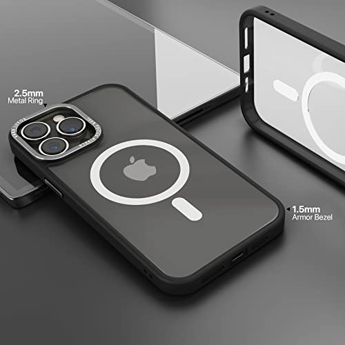 Image of eller sante Trans Armor MagPro for iPhone 14 Pro Case Cover, 6 Feet Drop, Metal Ring Camera Protection, Shockproof, Scratch Resistant, Slim, Compatible with MagSafe Back Cover - Black