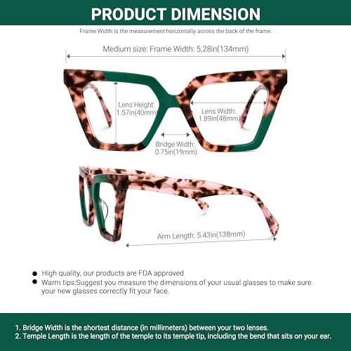 Image of VOOGLAM Tortoise Cat Eye Frame Blue Light Blocking Glasses,Fashion Glasses for Women Anti Eyestrain & UV