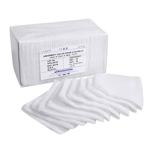 Image of LIFEMED Non-Sterile Gauze Swab 7.5cm x 7.5cm x 12Ply (Pkt of 100 Gauze)