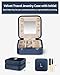 Vlando Travel Jewelry Case for Women Girls, L Initial Travel Jewelry Case, Small Jewelry Travel Case, Birthday Gifts for Women Mom Grandma - Letter L, Dark Blue